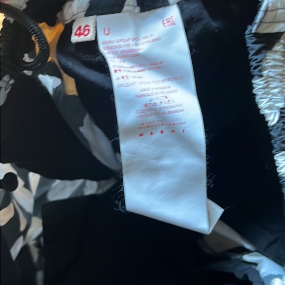 Marni Men’s Black White and Yellow Swim Trunks Size 46/US Small - Picture 3 of 5